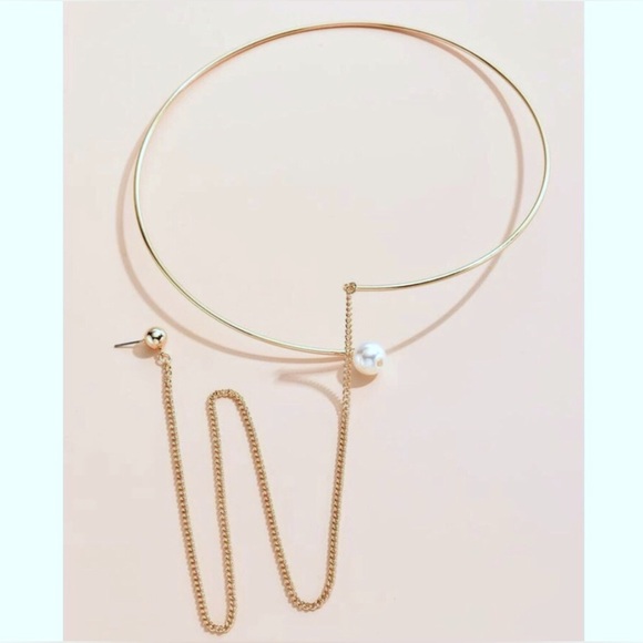 💥3/$28 New Unique Choker Spring Necklace & Attached Earring ~ Statement Piece - Picture 5 of 11